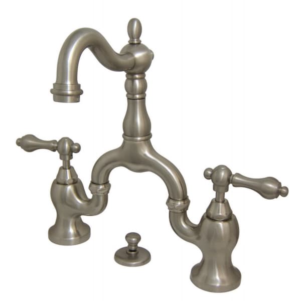 KS7978AL English Country Bathroom Bridge Faucet, Brushed Nickel